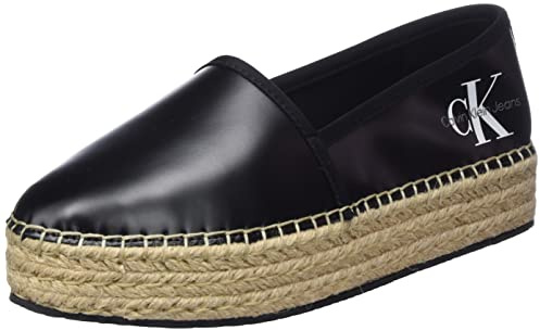 Calvin Klein Mujer Alpargatas Espadrilles Calzado de tela, Negro (Black), 40