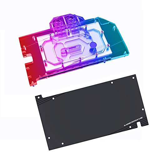 Kupfer-GPU-Wasserkühlungsblock, GPU-Wasserblock, Grafikkarte, Wasserkühlungsblock für Asus Tuf GeForce RTX 4070 Ti 12G Gaming (5 V ARGB RBW Aura-Effekt LED-Leuchten GPU-Block mit Rückplatte)