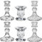 Lot de 6 Porte Bougies en Verre, Bougeoirs pour Mariage, Festival, Noël, Saint-Valentin, Centres de Table