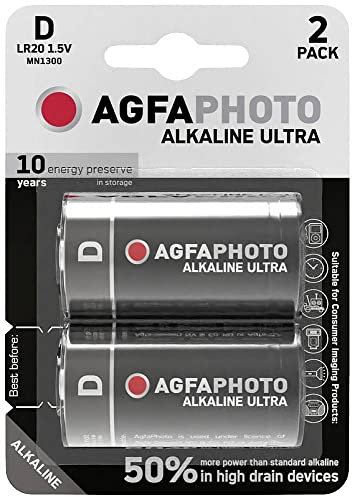 AgfaPhoto Pilas alcalinas Ultra -D LR20 Mono 2 Unidades