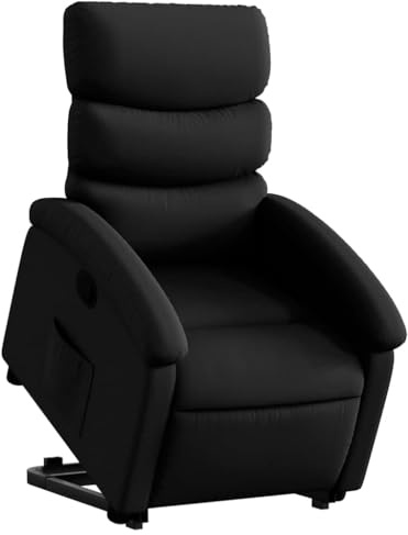 vidaXL Relaxsessel mit Aufstehhilfe Schwarz Kunstleder