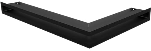 Kratki - Griglia per caminetto ad angolo retto, 60 x 40 x 6 cm, colore: Nero