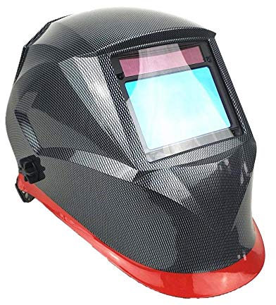 Careta Soldar Automatica,Mascara Soldar Casco de soldadura 100 * 65mm Sensores Molending Auto Solar Darking Solding Mask(Carbon Red)