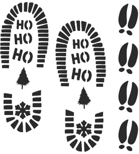 Botas Plantillas de Papá Noel,3 Piezas Plantillas de Vacaciones de Navidad,Decoracion navideña para divertir a los niños en Navidad