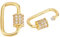 PH PandaHall 925 Sterling Silver Oval Screw Lock Charms 2 pezzi Moschettone Clip di Bloccaggio Vite Cubica Dorata Piccola Clip A Scatto Chiusura A Gancio per La Creazione di Gioielli con Collana