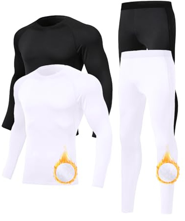 Towintec Termiska underkläder herr, fleecefodrad baslager-set termisk topp och botten varm kompression kostym leggings vinter termiska byxor skjortor skidåkning longJohns för män kallt väder löpning