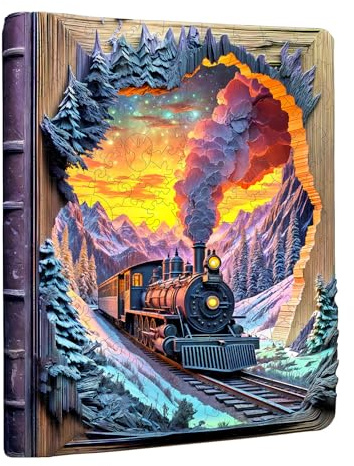 KaayeeWood Puzzle in Legno per Adulti,250 Pezzi Treno dell'Aurora Puzzle di Legno con Scatola,Puzzle Irregolare Unico,Regalo di Compleanno per Adulti e Bambini