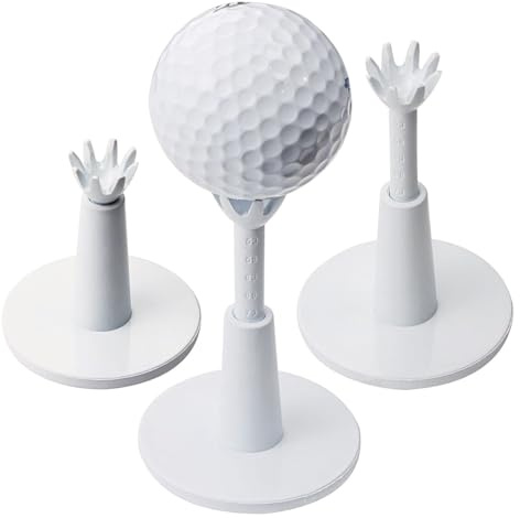 Laroal 3st Justerbar Golf Tee Justerbar höjd Mjukt gummi Böjbar bollhållare Plast Golfträningstillbehör Vit