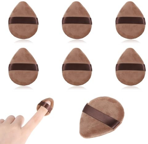 Giantree Lot de 6 mini houppettes à poudre triangulaires pour l'application du fond de teint, coussin pour femmes et filles (style A)