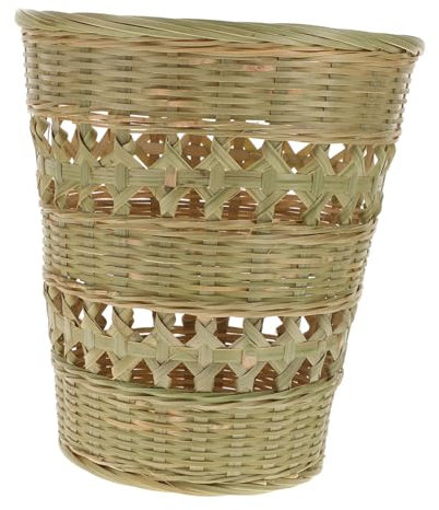 Garneck Panier Bambou Tissé Style Rustique Corbeille Multi-usage Pour Rangement Et Déchets Et Décoratif Pour Chambre Et Salle De Bain