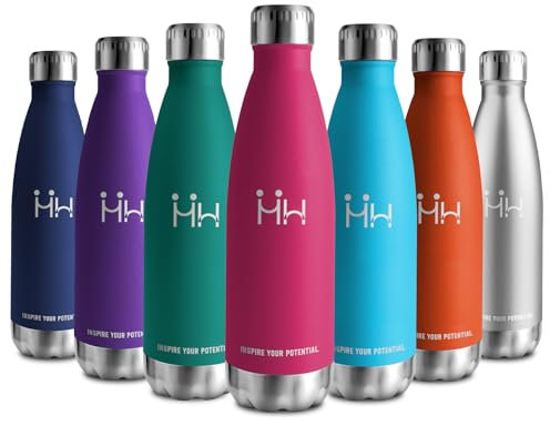 Cantimplora Termica 750ml, Botella Agua Acero Inoxidable sin BPA, Termo Agua Reutilizable a Prueba de Fugas, Botella Termo con Doble Pared, Botella Agua para Niños, Escuela, Oficina, Gimnasio