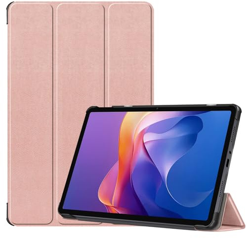 YRH Per Redmi Pad 2 Custodia 11 Pollici 2025, Ultra Sottile Leather Stand Cover for Tablet Xiaomi Redmi Pad 2 4G (Oro)