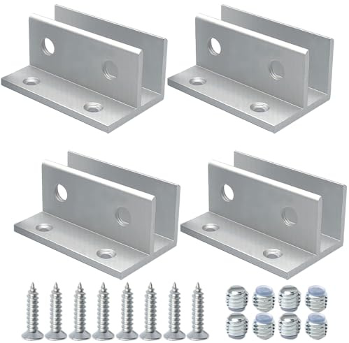 4 Stück Glasregal Halterung, Glasklemmen Glashalter Glas Regal, Einstellbare Klemme für 10-12mm Dicke Platten