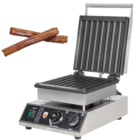 Macchina elettrica per churros, piastra per waffle antiaderente da 1750 W con temperatura e timer regolabili, macchina per ciambelle alla frutta latina, prepara 8 fette di churros in pochi minuti.