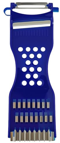 Pelapatate, pelatutto, grattugia per verdure multifunzione 5 in 1, lame in acciaio inox, impugnatura ergonomica in plastica resistente, colore Verde