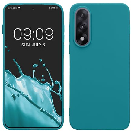 kwmobile Hülle kompatibel mit OnePlus Nord 5 Hülle - weiches TPU Silikon Case - Cover geeignet für kabelloses Laden - Petrol matt