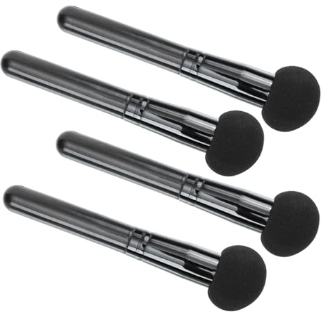LRXIYODE 4pcs Black Mushroom Makeup Puff and Cosmetics Powder Puff Set Dry Wet Dual-use Makeup Pad for Foundation Application Suitable for Daily Beauty