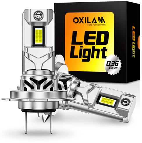 OXILAM H7 LED Bulb For Fog, 40000LM 80W 6500K White Light, Wireless Non-polarity, 1:1 Size Easy Installation No Adapter Required, 2 Pac