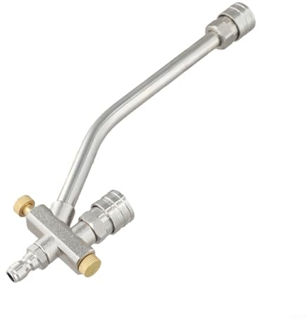 Oniissy Pulvérisateur de mousse portable de 1000 ml avec design à double connecteur et valve de navette bidirectionnelle pour nettoyeur haute pression et bouteille de mousse à neige, acier inoxydable