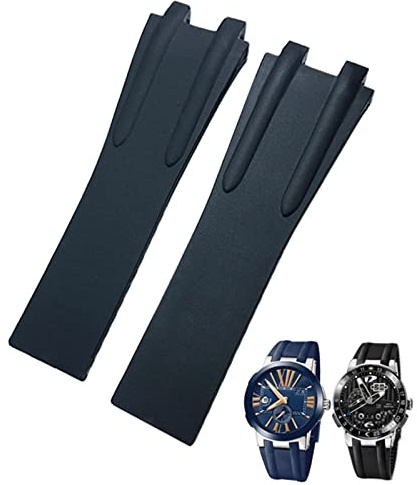 26 mm gummistål fällbart spänne klockband Passar för blåsvart brun sportvattentäta remstillbehör