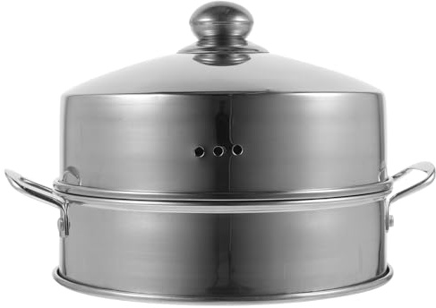 GLEAVI Vaporera de Cocina de Aleación de Aluminio 20 CM Tapa Vaporera Multifuncional Resistente al Calor para Cocinar al Vapor Arroz Carnes y Verduras Utensilio Doméstico Práctico
