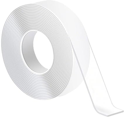 Xahpower 3 Metros Cinta Doble Cara Extrafuerte, Removible, Sin Dejar Rastro, Reutilizable, Cinta Adhesiva Nano Transparente para Montaje en Pared, Alfombra, Coche, Hogar, Cocina (300 * 3 * 0.2 CM)