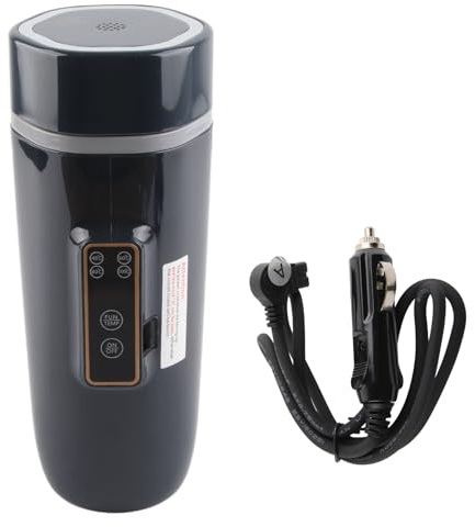 GYZOUKA 350 Ml Elektrisk Resevattenkokare, Bärbar Elektrisk Vattenkopp för Bil med Digital Display, för Utomhusresor och Körning (24V)