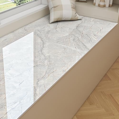 Carta da parati autoadesiva per finestra a bovindo, effetto marmo, pellicola protettiva per davanzale e davanzale, in PVC, stile C, 300 x 120 cm