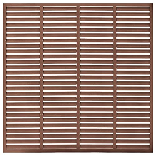 Mokuyary Clôture à lamelles WPC 180 x 180 cm Marron Brise-vue Panneau de clôture de jardin pour paysage, jardin, décoration extérieure