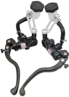 Freno per moto per scooter leva pompa freno frizione radiale 17,5 mm installazione cilindro per maestro 22 leva del freno pieghevole(Nero)