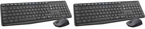 Logitech MK235 Combo Tastiera e Mouse Wireless per Windows, Ricevitore Unifying USB 2,4 GHz Wireless, 15 Tasti FN, Lunga Durata della Batteria, PC, Laptop, Layout Italiano QWERTY - Grigio