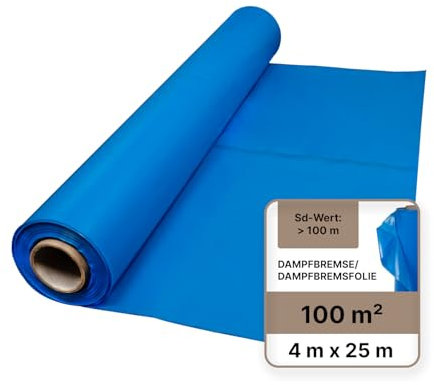 1 rouleau 4 x 25 m (0,40 €/m²) 160µm PE de Vapeur Frein pare-vapeur dampfb 518160remsfolie vapeur Film de blocage