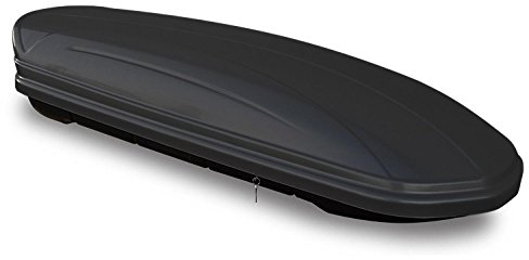 Dachbox schwarz matt VDP MAA320M günstiger Auto Dachkoffer 320 Liter abschließbar + Alu-Relingträger Dachgepäckträger aufliegende Reling im Set kompatibel mit VW Passat B8 Variant ab 14
