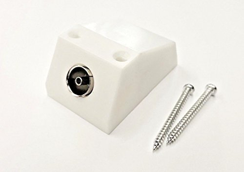 Wall Box Windowsill Skirting Surface Coax Socket TV Freeview UHF FM RF White (2)
