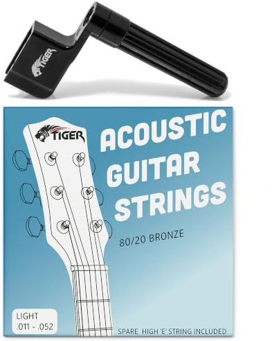 TIGER Saiten und Saitenkurbel für Akustikgitarren