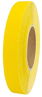 AnTina TAPES® Antirutsch Klebeband Streifen 25mm x 18m, gelb | Rutschfest, für Innen- & Außenbereiche, stark selbstklebend, PVC mit zertifiziertem Antirutschbelag, Sicherheitsband