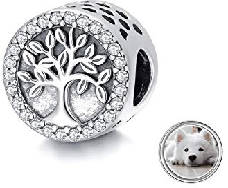 LONAGO Personnalisé Photo Breloque en Argent Sterling 925 Images Personnalisées Perles Européennes Breloque Fit Bracelet