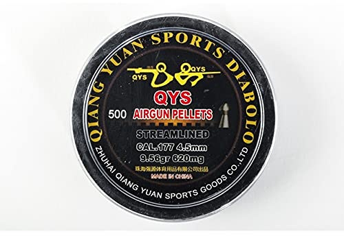 QYS Streamlined 620mg (Heavy) Air Gun Pellet ..177/4.49 Competition Grade Qty 500. L533