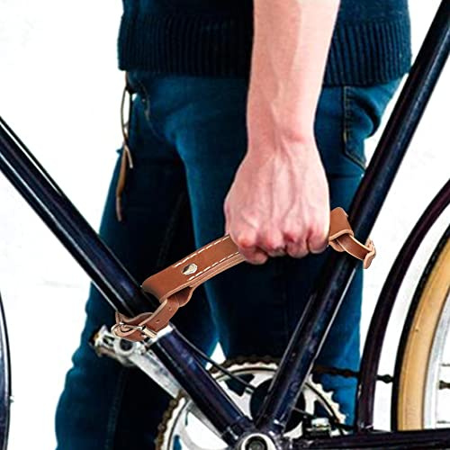 TentHome Retro Tragegriff Transportgriff Fahrrad Leder Fahrradtransporthilfe Fahrradträger Fahrradrahmen Universal Griff für MTB Mountain Rennrad Braun Kaffee Schwarz