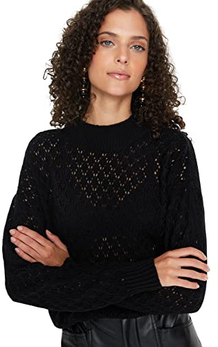 Trendyol Pull Acrylique - Noir - Regular S Noir, Noir, S