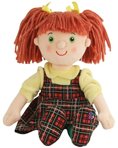 alles-meine.de GmbH große Schmusepuppe - Mädchen mit bunten Kleid - Stoffpuppe 31 cm - aus Plüsch Puppe - Stoff/rotes Haar - Stoffpuppen Schmusepuppen/Puppen - Weichpuppe..