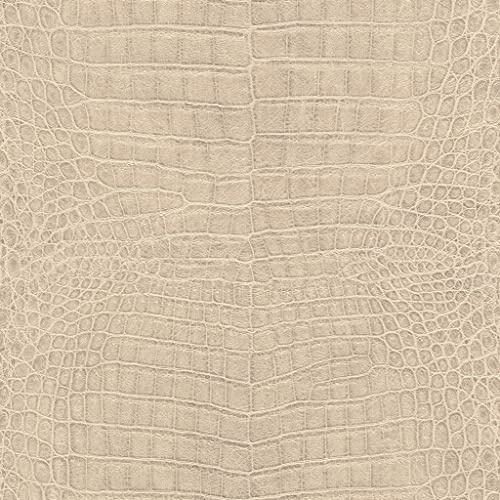 Rasch Tapete 751345 - Vliestapete mit Krokodil Lederoptik in Beige aus der Kollektion African Queen III