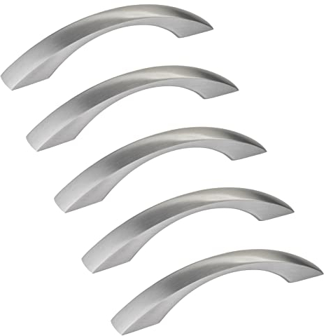 SOTECH 5 Stück Möbelgriffe ZOE BA 128 mm Edelstahloptik matt Schubladengriffe Griffe Bogengriffe Kommodengriffe