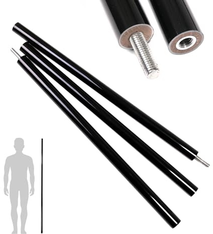 DEPICE Bâton Long en Carbone (Graphite), 182 cm, env. 970 g, en Trois Parties, vissable, revêtement en Carbone, Noyau en Bois, Vernis Piano
