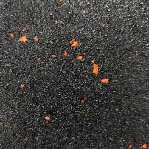Rubber Crumb Gym Floor Tiles - Commercial Grade Gym Mats - 1m x 1m (Orange Fleck, 10mm Thick)
