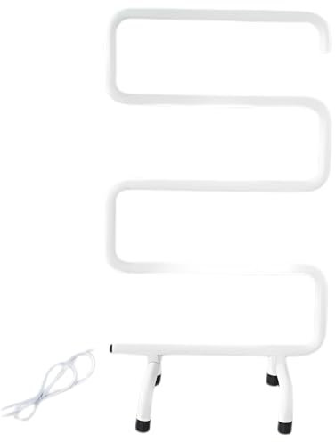 IINCOOY Toallero Eléctrico De Acero Inoxidable con Calefacción, Toallero Eléctrico De Pie For Baño, Calentador De Toallas De Bajo Consumo (Color : White)