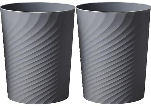 HOLTPHILI Small Bathroom Trash Can 1.8 Gallon Garbage Can Waste Basket Recycling Bin for Dorm Bedroom Office Kitchen,2 Pack Grey