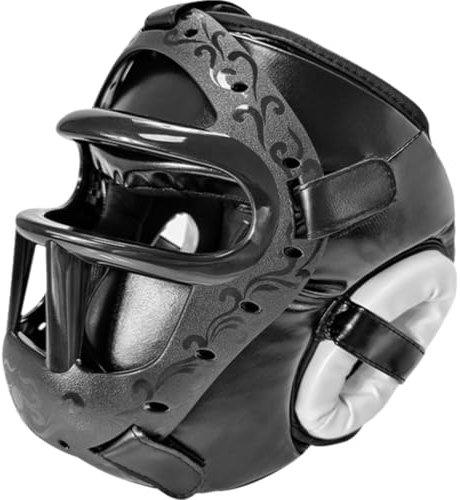Boxkopfbedeckung MMA Muay Thai Kopfschutz, Abnehmbarer Gesichtsgrill, Kopfbedeckung Vollgesichtsschutz Schutzhelm Für Sparring Grappling Kampfsporttraining