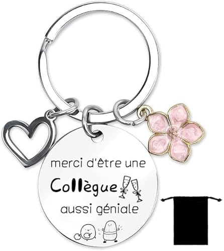 YZLPLP Cadeau Collègue Porte-clés,Cadeau Anniversaire Femme Homme,Porte-clés d'amitié,Cadeau de Retraite,Collègue Cadeau Depart Collegue de Travail Porte Clés Personnalisé Idee Cadeau Amie
