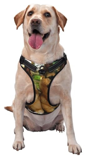 Deutscher Schäferhund Druck, Haustiergeschirr, Verstellbares reflektierendes Hundegeschirr, Haustierleinenweste,L